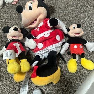Disney Minnie Mouse Plush Trio - Red, Black, Yellow